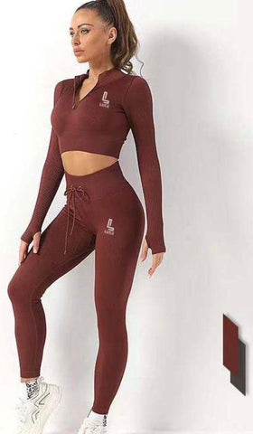 polyester/ spandex/cotton womens workout outfit